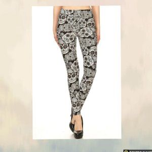 CHARCOAL SUGAR SKULL LEGGINGS